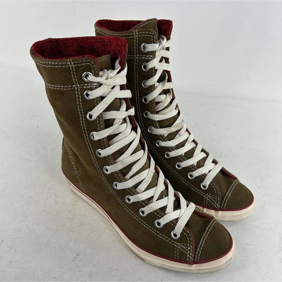 Converse Women's CT Hi-Ness XHI Brown Red Boots US 7 Wedge Lace-Up Sneakers - Picture 5 of 15